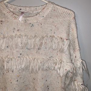 435 By Matilda Jane Tween Confetti Fringe Sweater